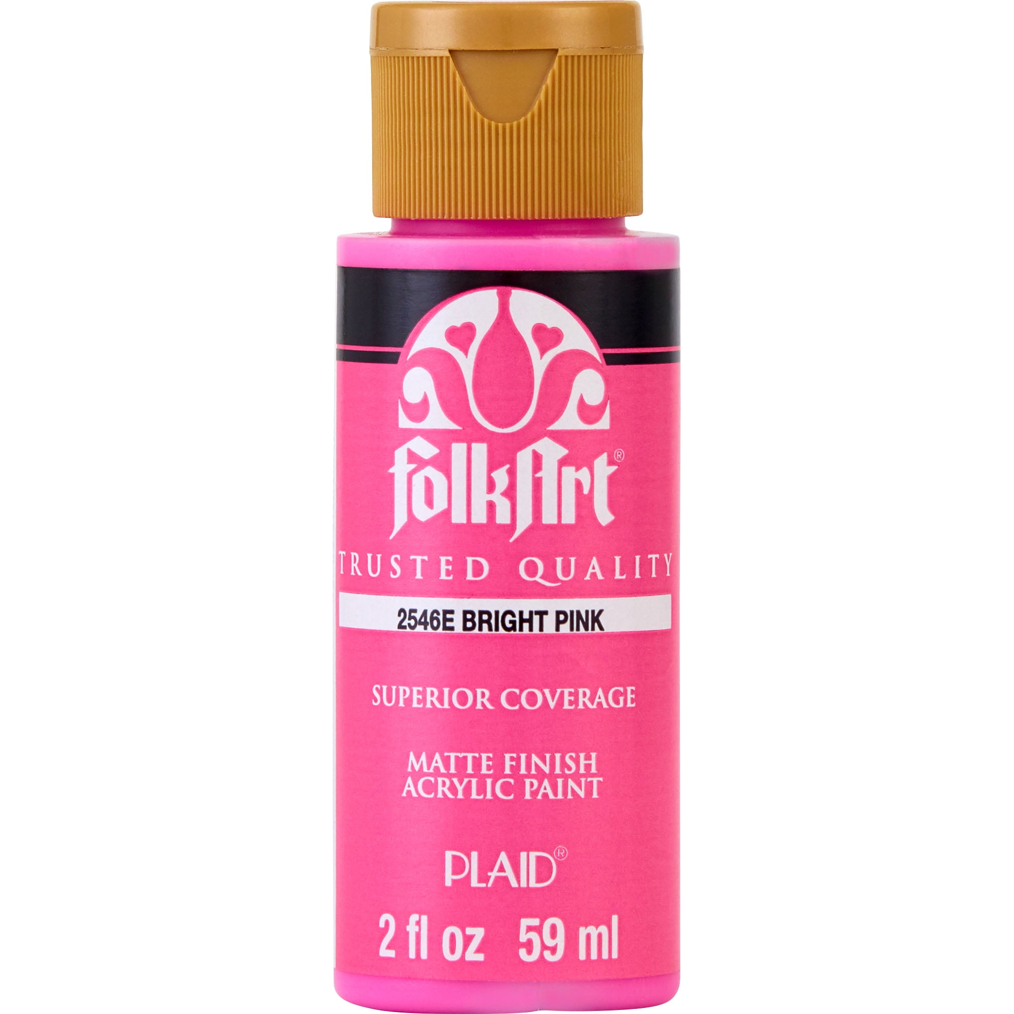FolkArt 2546E Acrylic Craft Paint, Matte Finish, Bright Pink, 2 fl oz