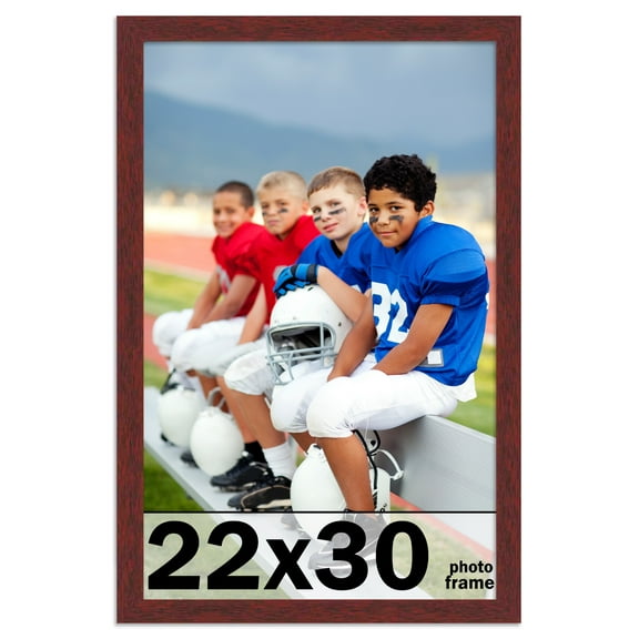 22x30 Frame Brown Mahogany Picture Frame - Solid Wood Frame Kit Includes UV Acrylic Plexiglass,