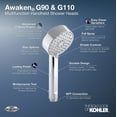 thumbnail image 3 of Kohler K-72415 Awaken 2 GPM Multi Function Hand Shower - Nickel, 3 of 7