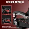 thumbnail image 4 of Luxvie Gaming Chair with Footrest High Back Ergonomic Office Chair with Massage & Wider Seat Cushion Swivel Computer Gamer Chair for Adults, Black&Red, 4 of 10