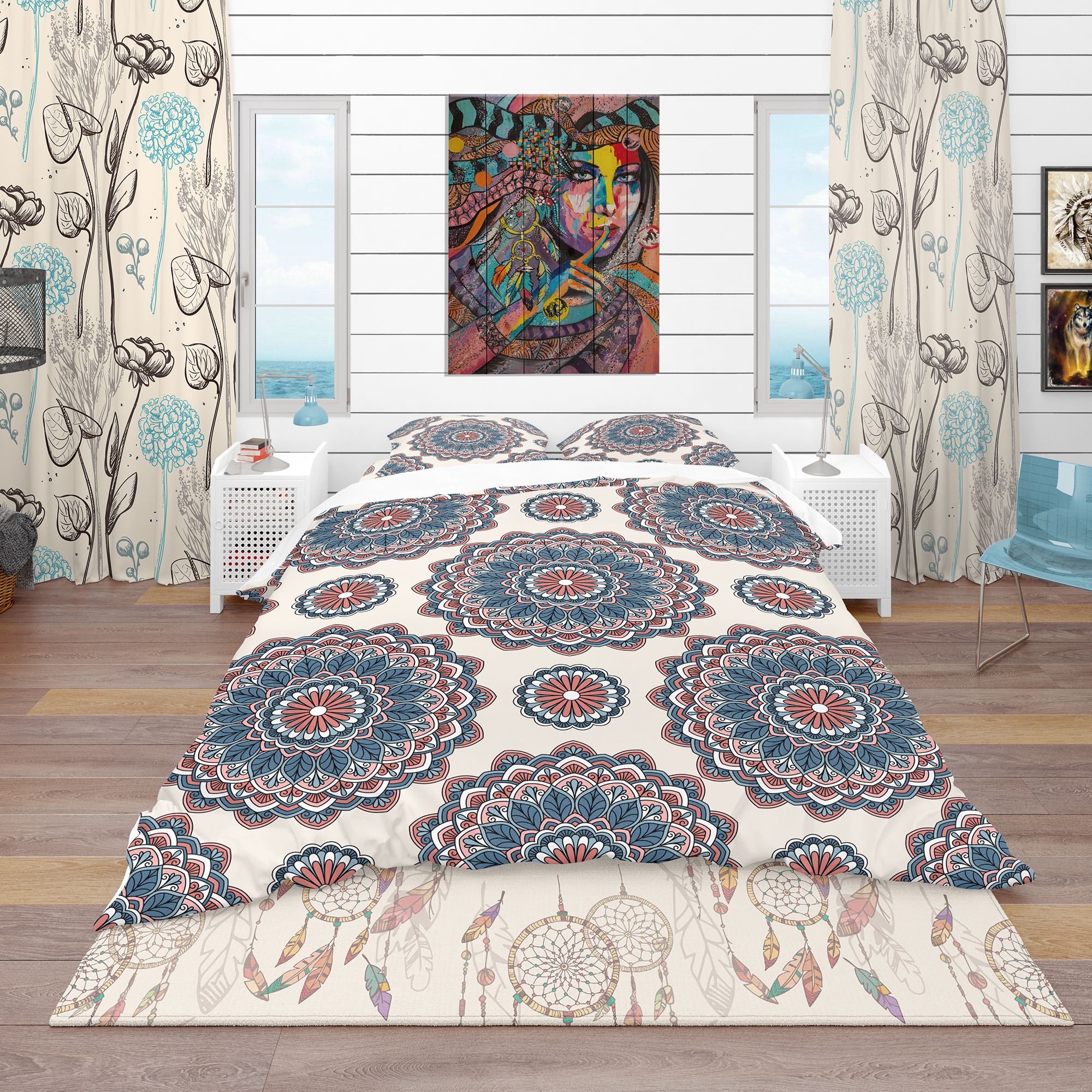 Designart 'Oriental Pattern' Bohemian & Eclectic Duvet Cover Set