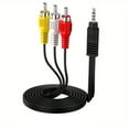 thumbnail image 2 of axGear AUX Male 3.5mm to 3 RCA AV Audio Video Male Converter Cable TV Cord Adapter Wire, 2 of 4