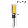 thumbnail image 4 of 3pcs 6mm Shank Wood Router Bit Template Upper And Lower Bearing 1/2 Blade Template Carpenter, 4 of 4