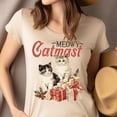 thumbnail image 4 of Funny Cat Lover Shirt | Meowy Catmas Graphic Tee for Pet Owners, Azalea, Size M, 4 of 6