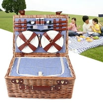 Well-designed Picnic Basket Set Picnic Basket  for Excursions, Camping, Hiking, Picnics, Outdoor Parties 18.11*12.99*7.87in