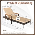 thumbnail image 3 of Gymax Patio Rattan Chaise Lounge Reclining Lounger Chair w/ Wood Armrests Outdoor White, 3 of 6