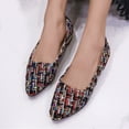 thumbnail image 2 of Oyedens Womens Dress Shoes Fashion Plaid Pointed Toe Loafers Flats Casual Comfort Slip on Work Shoes, 2 of 6