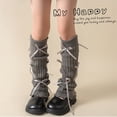 thumbnail image 4 of 3D Bowknot Children's Piled Socks Ballet Type Sweet Knitted Foot Covers Trend Leg Warmer Soft Warm Stackable Socks, 4 of 9