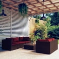 thumbnail image 1 of vidaXL 6 Piece Garden Lounge Set with Cushions Poly Rattan Brown, 1 of 5