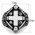 thumbnail image 2 of Luxe Jewelry Designs Men's Stainless Steel Cross and Skull Design Ring with Black Jet Epoxy - Size, 2 of 4