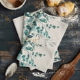 thumbnail image 6 of Teal Green Eucalyptus 1 Pack Kitchen Towel, Water Absorbent Dish Towel, Farmhouse Weeping Leaves Linen Decorative Hand Towels - Quick Drying Cloth for Cooking Baking, 18x28 Inch, 6 of 8