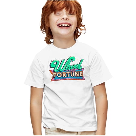 Popfunk Wheel of Fortune Big Money Kids T Shirt for Youth Boys and Girls, White, Small