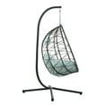 thumbnail image 6 of Gray Egg Chair with Stand, Indoor Outdoor Hanging Swing Chair for Patio, Balcony & Living Room – PE Wicker & Steel Frame (38.6"W x 76.8"H), Foldable Design, 6 of 12