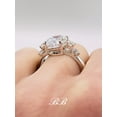thumbnail image 3 of 9x7mm - 14x10mm Oval Cut Multi-Stone Engagement Wedding Ring, 6A Cubic Zirconia, 925 Sterling Silver, 3 of 3
