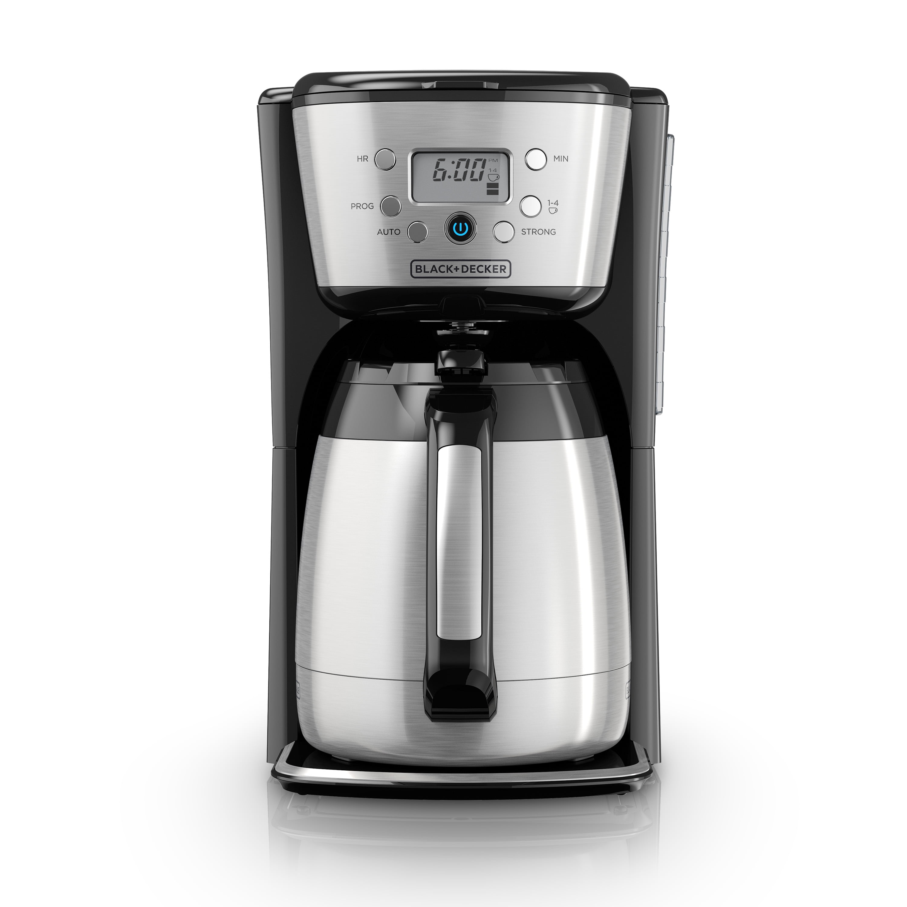  BLACK+DECKER 12 Cup Thermal Programmable Coffee Maker with Brew  Strength and VORTEX Technology, Black/Steel, CM2046S: Home & Kitchen