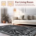 thumbnail image 2 of Flatwoven High Traffic Area Rug, Creepy Multicolor Decorative Elements, Non Slip, Stain Resistant, Washable Area Rugs for Living Room, Bedroom(Black, 6X9), 2 of 8