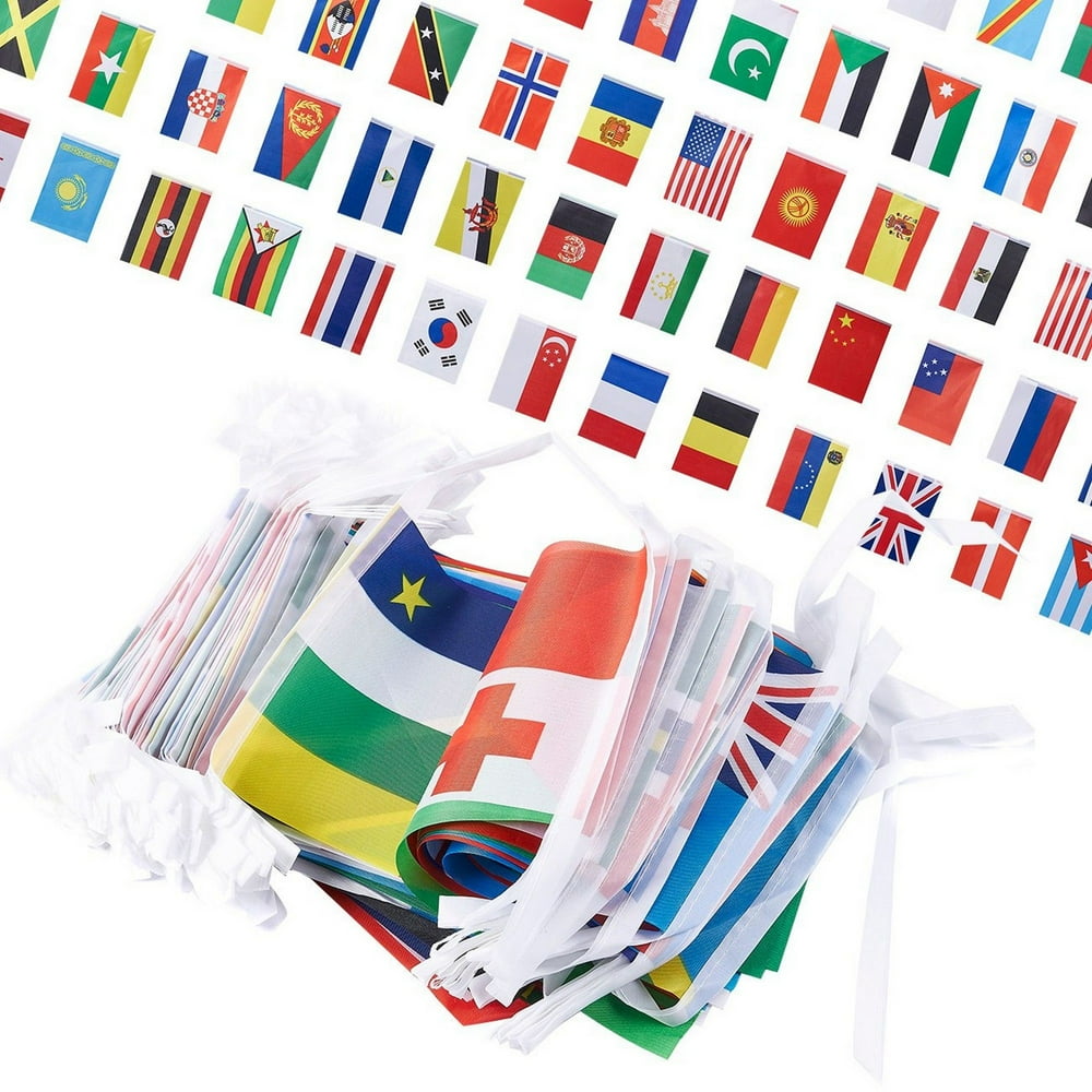 250Piece International Flags 200Feet Small Country Flags Banner Of