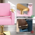 thumbnail image 4 of Baasha Salon Chair, Barber Chair with Stainless Steel Armrest, Salon Styling Chairs for Hair Stylist, Hydraulic Salon Chair, Beauty Spa Equipment (Gold & Pink), 4 of 9