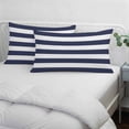 thumbnail image 4 of Blue Stripes King Size Pillow Cover, Pillowcase Protectors with Zipper, Breathable Decorative Throw Pillow Case Cover, Simple Blue White Texture Pillow Shams for Couch Sofa 20x36Inch, 4 of 8