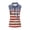 Distressed American Flag Drip, variant on Sleeveless Half Zip Top with Golf Ball Pattern, Ladies Golf Shirts for Outdoor Golf Play and Casual Weekend Activities
