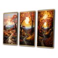 thumbnail image 3 of Designart "Autumnal Orchard in the Countryside" Landscape & Nature Framed Wall Art Set Of 3 - Orange Countryside Frame Canvas Set For Living Room Decor, 3 of 6