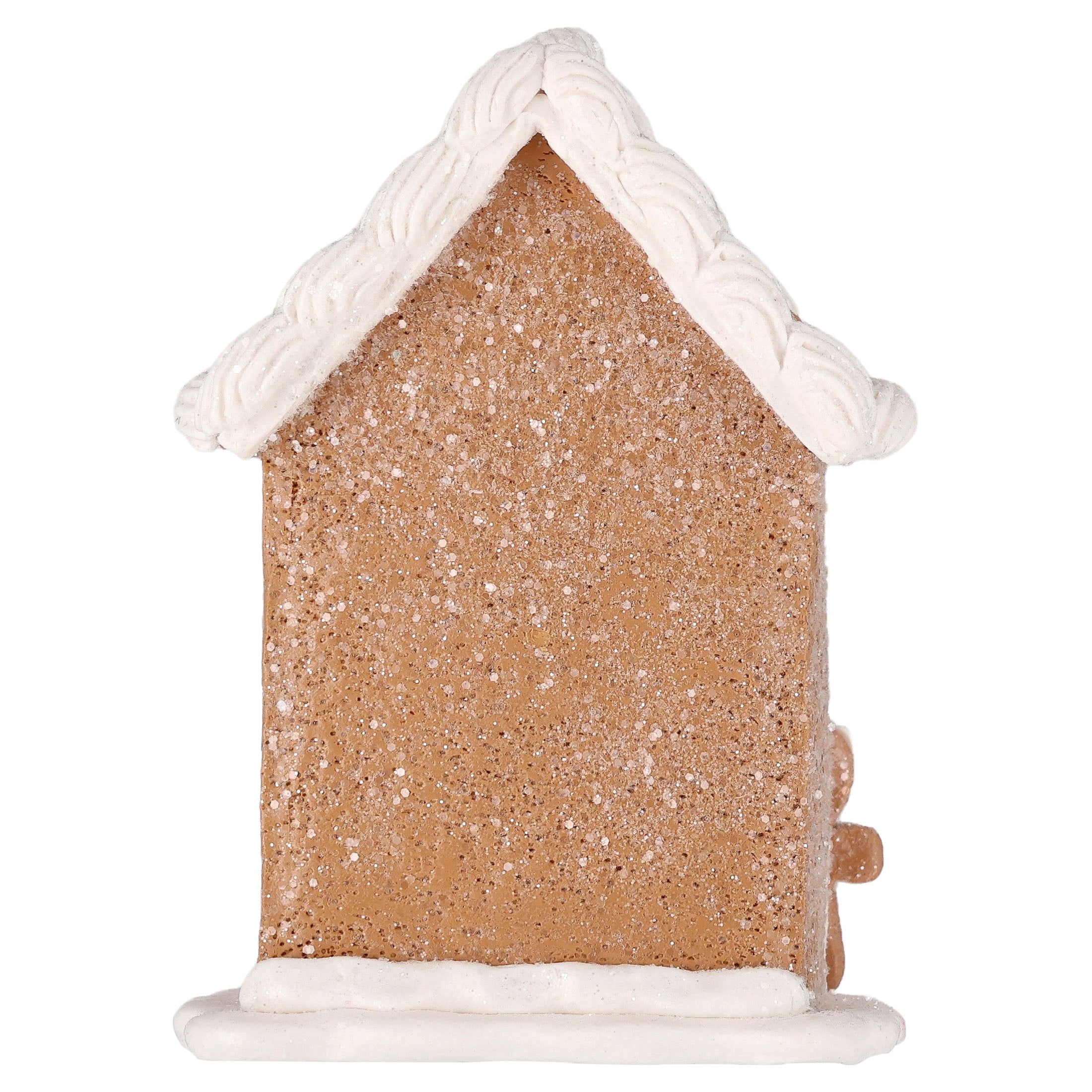 Clay Dough Gingerbread House Christmas Decoration, Brown and White, 5.3", by Holiday Time