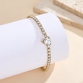 thumbnail image 4 of Flydeer Tennis Bracelets for Women Heart Simulated Diamonds Stainless Steel Adjustable Anniversary Birthday Jewelry Gifts for Women, 4 of 5