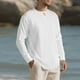 thumbnail image 1 of pstuiky Camisas de manga larga abrigadas para hombre, Camiseta deportiva informal de manga larga con botones y cuello redondo para hombre, color liso camisetas de hombre xxxl, 1 of 9