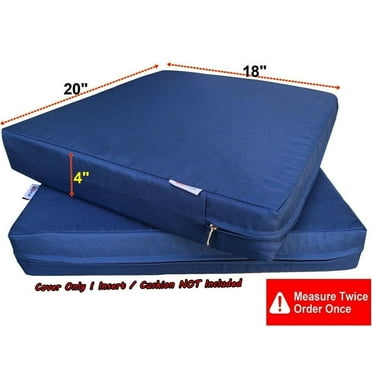 QQbed Navy Blue Water-Resistant Sofa Cushion Slipcovers, Set of 4, 20"x18"x4", Machine Washable