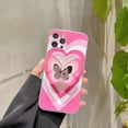 thumbnail image 3 of Funda de mariposa roja compatible con iPhone 11, con bonito diseño de corazón, con soporte de mariposa roja 3D para mujeres y niñas., 3 of 8