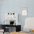 thumbnail image 2 of Desktop Bookshelf, High-Capacity Wood Desk Hutch Organizer with 5 Shelves for Computer Desk, Desktop Shelf Bookshelf Storage for Office, College Dorm, Kids Room-White, 2 of 9