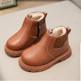 thumbnail image 4 of Otqutp Boys Girls Winter Chelsea Boots Side Zipper Warm Fleece Lined Ankle Boots Kids Non Slip Fashion Boots for Cold Weather, 4 of 8