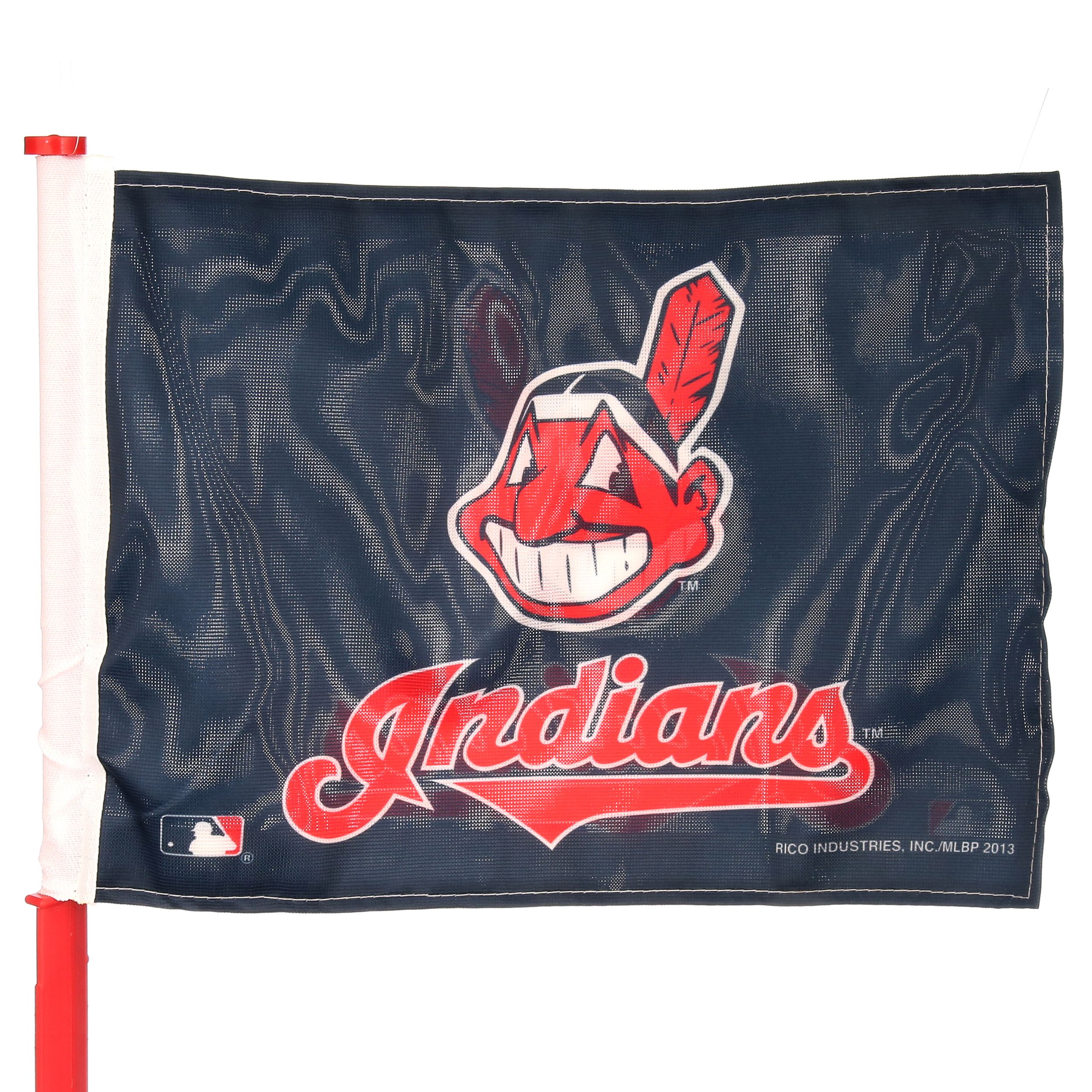 Rico Industries MLB Indians Car Flag with Colored Pole, Red Pole - image 3 of 5