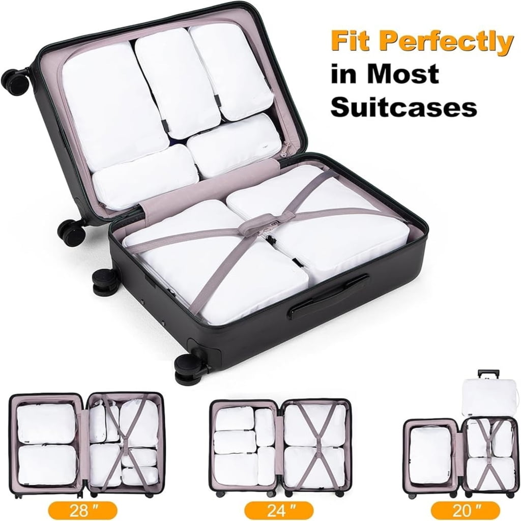 Compression Packing Cubes Set of 10 for Organized Travel and Easy Storage