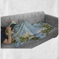 thumbnail image 6 of Rustic Wood Soft Flannel Fleece Throw Blanket, Fresh Flower Pattern at the Table Vintage Romantic Spring Design, Cozy Plush for Indoor and Outdoor Use, 50" x 60", Pale Blue Green, by Ambesonne, 6 of 6