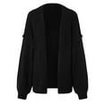 thumbnail image 4 of vigerkar Women's Chunky Cardigan Sweaters Fall Open Front Long Sleeve Ribbed Knit Short Cardigans Outerwear Coats (Black, S), 4 of 5