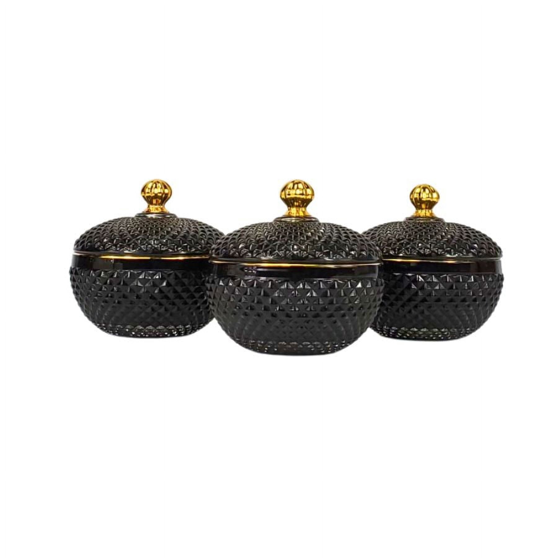 4 Oz Small Black/Gold Vanity Candle Glass Empty Candle Making Jar Candle Vessels For DIY Candle-Making Projects (Box of 12) FREE SHIPPING