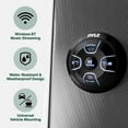 thumbnail image 6 of Pyle PLMRBT20 Marine 4-Channel Amplified Wireless Bluetooth Audio Controller, 2x 8'' 320 Watt Max Power Low Profile 2-Way Marine Speakers (Black) w/Wire for Car, Truck, Boat, PowerSport Vehicles, 6 of 8