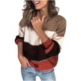 thumbnail image 1 of ORUYROP Pull à Rayures Colorées Col Rond Manches Longues Cardigan Tricoté pour Femmes, 1 of 5
