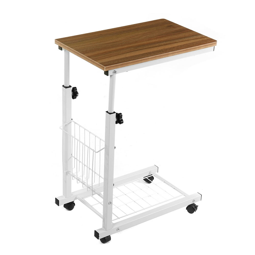 Over Bed Table C Side Rolling Table with Lockable Wheels, Hospital