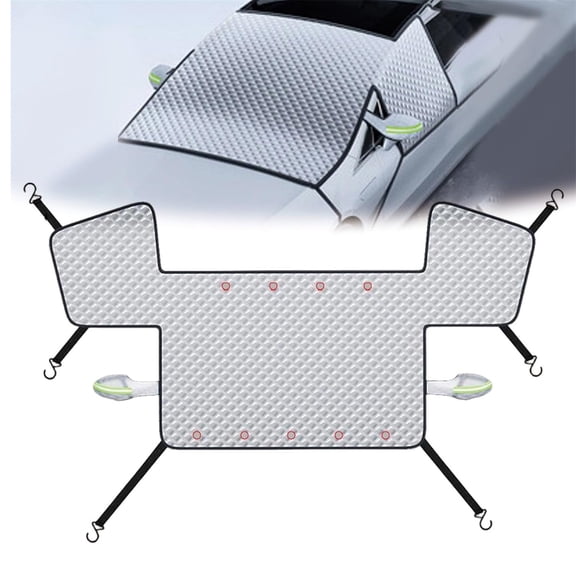 Hail Protector Car Cover,5-Layer Padded Anti-Hail Car Covers,Heavy Duty Waterproof Protector with Reflective Strips,Hail Cover for SUV/Sedan/Hatchback(47*61Inch,Silver)