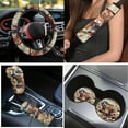 thumbnail image 3 of Yuyamidu Highland Cow Car Front Rear Seat Covers Full Set of 15 USA Flag Car Floor Mats Steering Wheel Cover Daisy Seatbelt Shoulder Pad Gear Shift Cover Hand Brake Cover Cup Coasters, 3 of 6