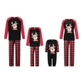 thumbnail image 4 of Argulvti Christmas Pajamas for Family, Long Sleeve Tree Print Tops + Plaid Pants Set Sleepwear, 4 of 6