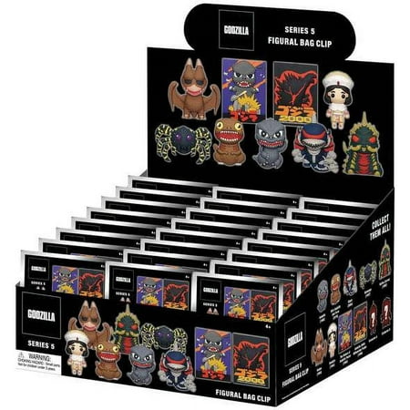 Godzilla 3D Figural Foam Bag Clip Classic Series 5 Mystery Box (24 Packs)