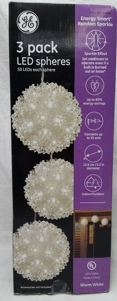 Details about   GE energy Smart 3pk Led Spheres Warm White Twinkle 