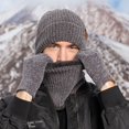 thumbnail image 3 of Conjunto de gorro, bufanda y guantes de invierno cálidos, bufanda forrada de lana resistente al viento para exteriores, conjunto de 3 piezas, 3 of 6
