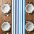 thumbnail image 6 of Geometric Stripe Table Runner - 36 Inch Long, Kitchen Dining Table Runner Dresser Scarves, Ombre Farmhouse Blue Vertical Striped Farmhouse Decor for Coffee Tables Wedding Party Banquet, 6 of 8