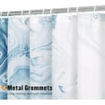 thumbnail image 3 of Blue Marble Small Stall Shower Curtain 36 x 72, Ombre Half Size Narrow Shower Curtain Set, 36 inch Modern Fabric Shower Curtains for Chic Luxury Bathroom Decor, 3 of 6