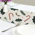 thumbnail image 4 of Yayeee Table Runner 70 inches Long Home Kitchen Dinning Party Decoration, White Christmas Holly, 4 of 7