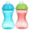 Nuby 2 Pack 10 Oz. Clik-It Cup with Silicone Spout, Red & Blue